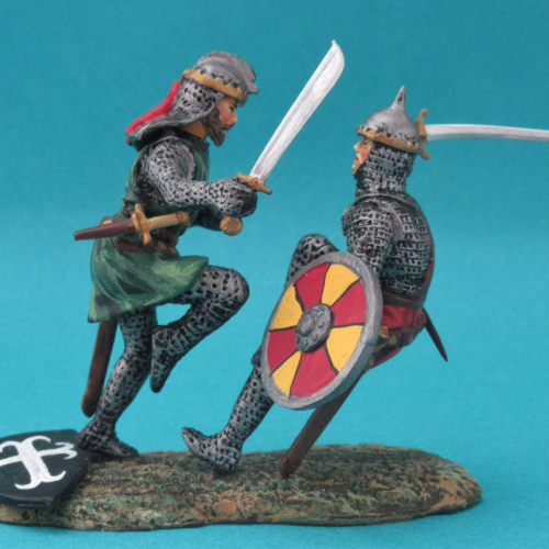 Nr-R88-1  Scénette avec un chevalier et un sarrasin au combat.